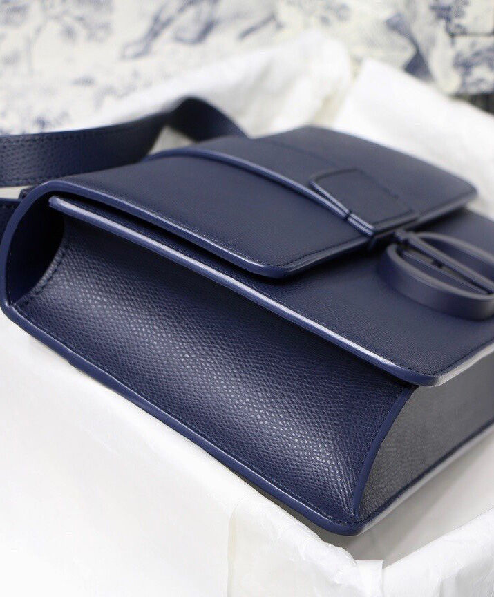 Christian Dior 30 Montaigne Calfskin Bag Dark Blue